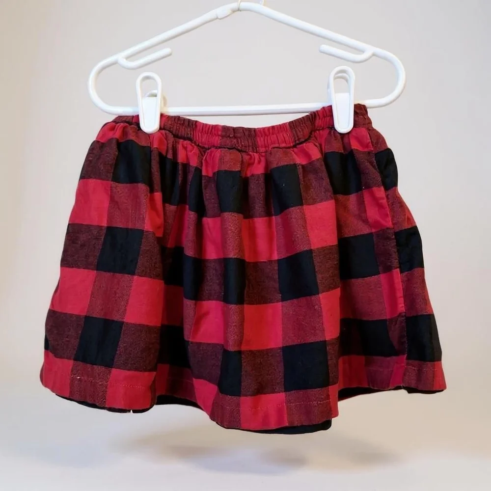 Little Girls Buffalo‎ Plaid Skirt Black and Red Lined Size 5